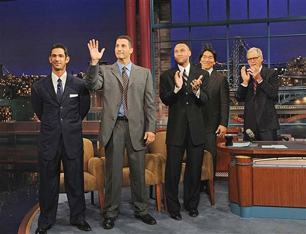 Posada Pettitte, Jeter, Matsui and Letterman