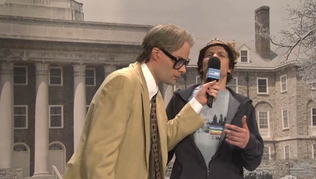 An amusing look at what happens when an old news anchor is sent back onto the beat.
