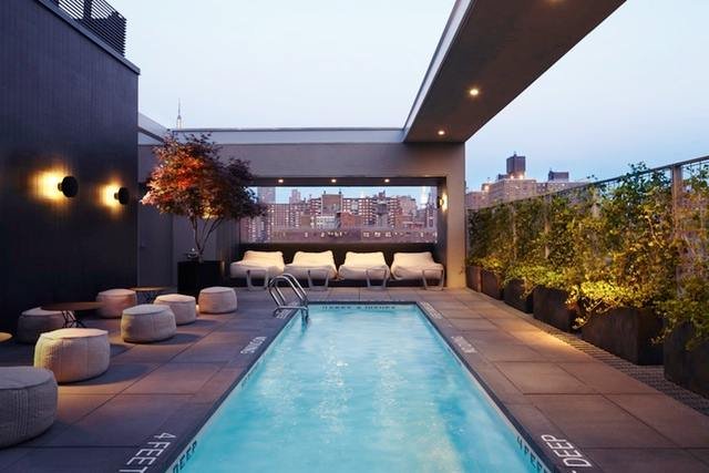 201205_piscine.jpg La Piscine If you want to turn your rooftop bar into a scene all you gotta do is add a pool. Just ask the Gansevoort. To that end, we've got hopes for this new addition to the scene located above the Hotel Americano in Chelsea. Yeah, the pool is smallâbut you weren't really going to go swimming anyway. And the views of the western Manhattan skyline are sweet.518 West 27 Street // 212-525-0000In the same vein: Oh, there are a few (see, either Gansevoort). But why not start with the less widely known Bar d'Eau?