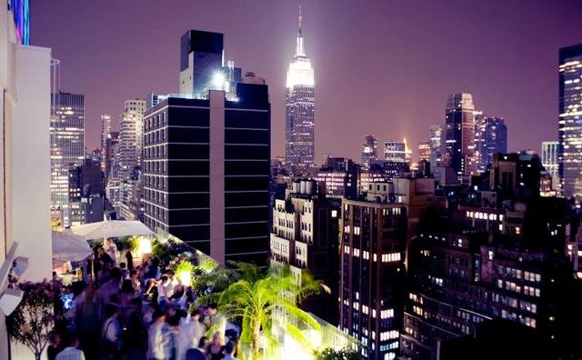 201205_skyroom.jpg Sky RoomThis not at all small bar above the Marriott Fairfield Inn on West 40th Street holds its own on the 33rd and 34th floors of the hotel with some pretty solid views of everything you'd expect, all spread out over a series of different terraces. You want cabanas? Done. Retractable roof? No problem. Views of Times Square? Sure thing. 330 West 40th Street // 212-380-1195In the same vein: Less massive, but no less classy, is the still fresh Upstairs at the Kimberly a bit uptown.