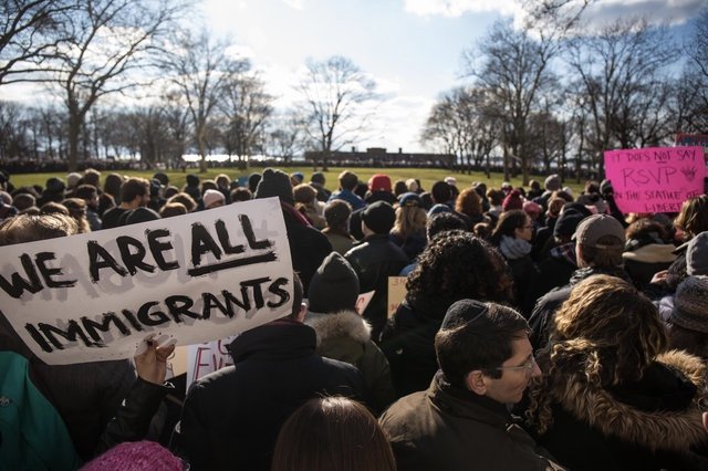 From the January 29 rally for immigrants in Battery Park