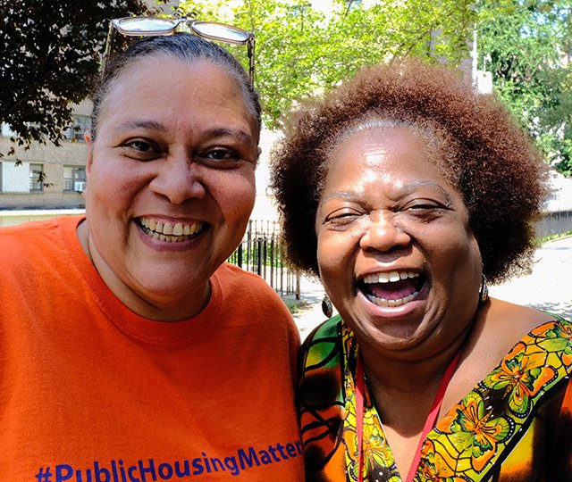 Occupy NYCHA organizers Cynthia Tibbs and Carmen Quiñones.