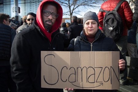 Shortly after the announcement of Amazon's plan to build an office in Long Island City, activist groups mobilized protests against the e-commerce giant.