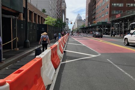 Construction of a tech hub on 14th Street is blocking pedestrian and vehicle traffic on what was to have been a remade transit corridor.