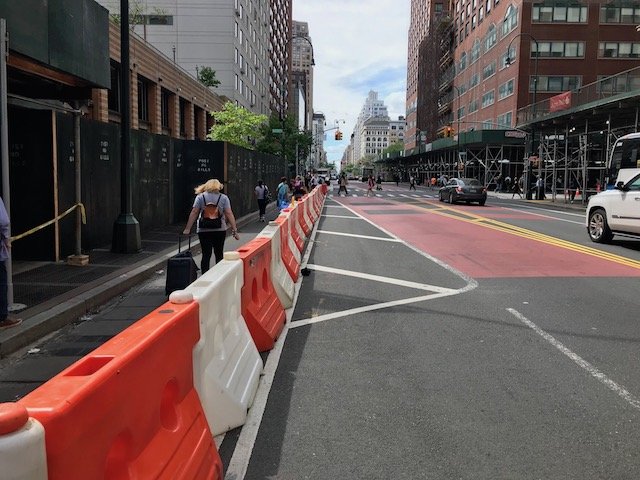 Construction of a tech hub on 14th Street is blocking pedestrian and vehicle traffic on what was to have been a remade transit corridor.
