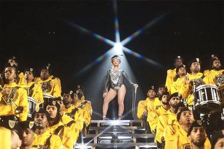 Beyoncé performing at Coachella in 2018