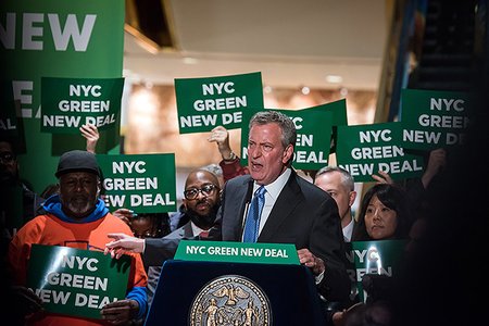 Mayor Bill de Blasio at Trump Tower