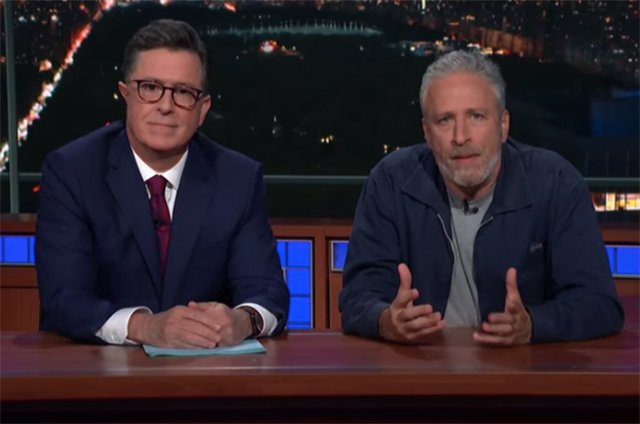 Stephen Colbert and Jon Stewart
