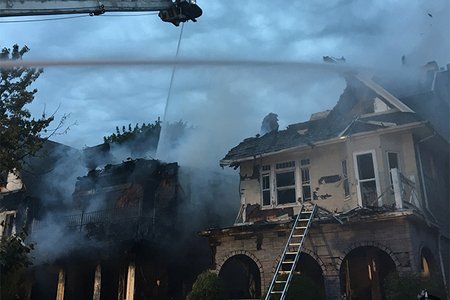 The damaged houses on 17th Street