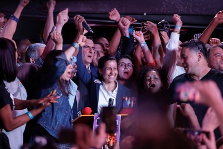 Tiffany Cabán and supporters on Primary night