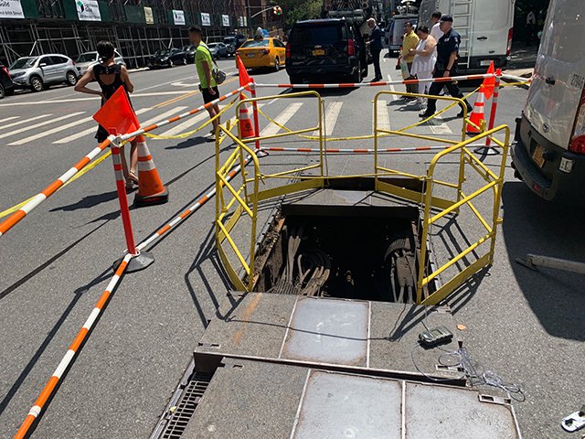 The manhole containing the bad, bad cable