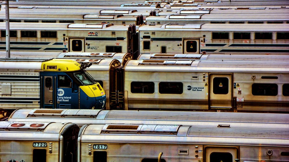 Long Island Rail Road trains at Penn Station