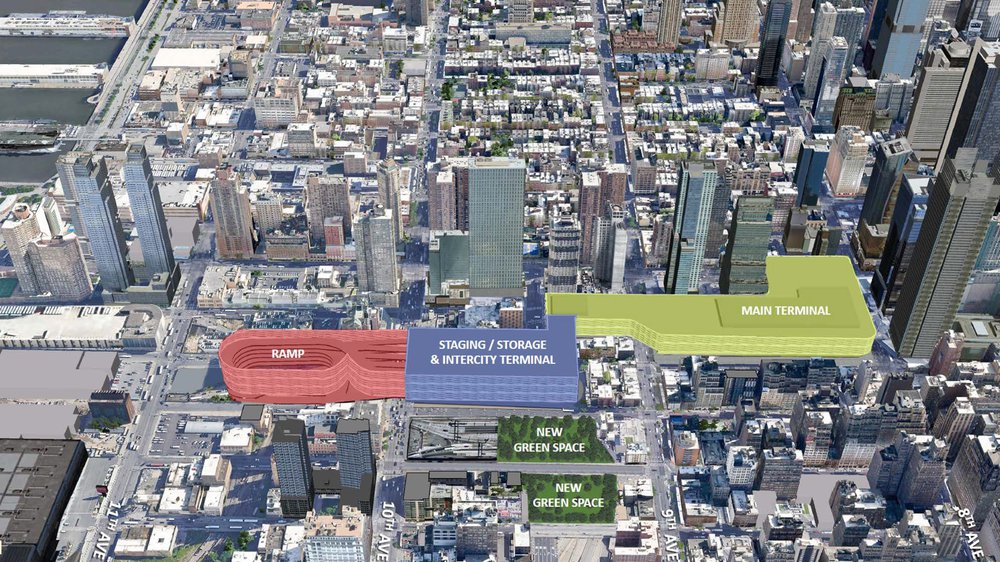 The map of the Port Authority bus terminal renovations