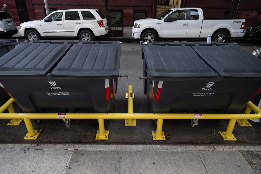 The container bins have dual lids with a small gap in-between, which alarmed at least one nearby resident. Photo taken Aug. 16, 2023.