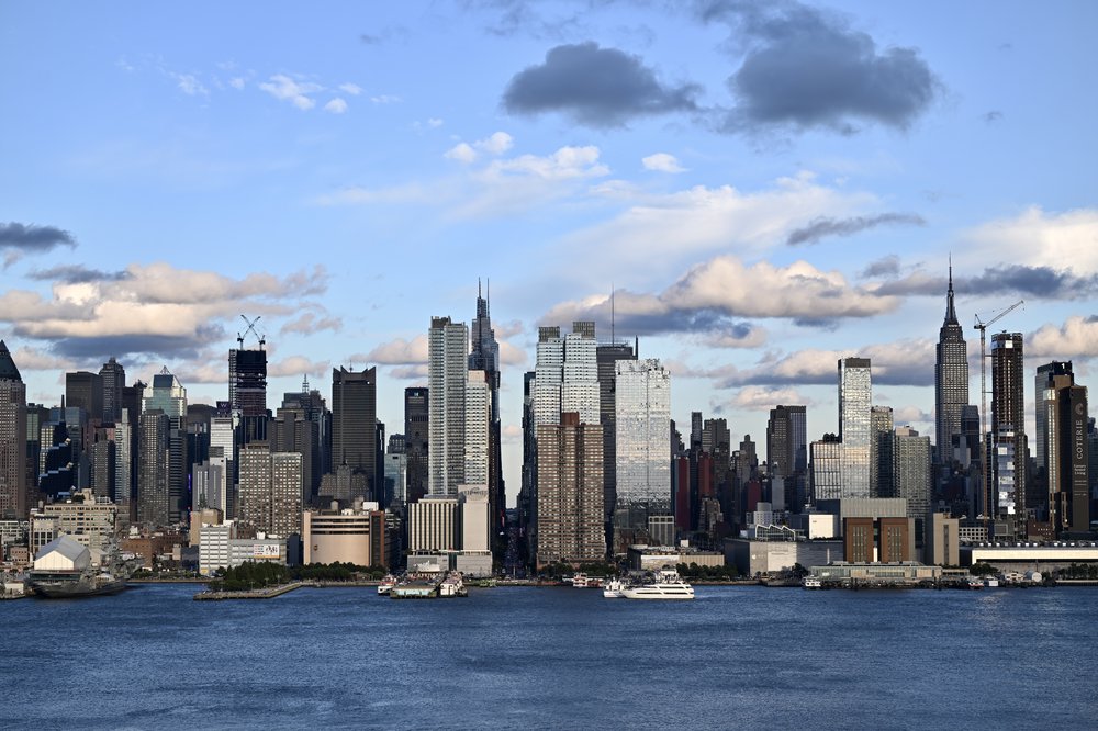 A view of clouds over Manhattan skyline, Aug. 8, 2023
