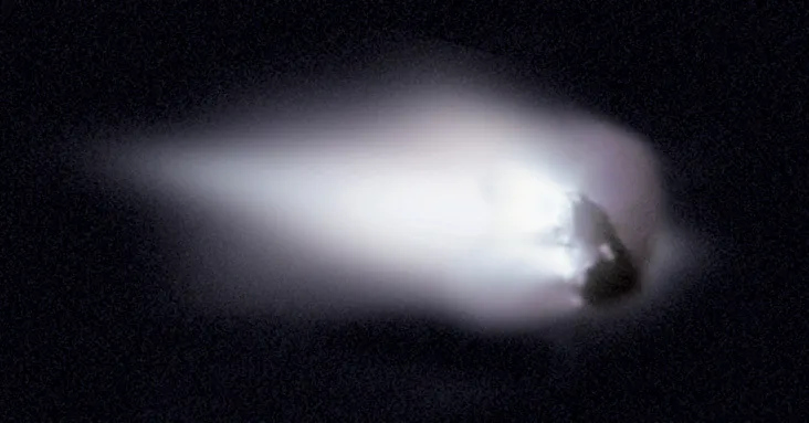 In 1986, the European spacecraft Giotto became one of the first spacecraft to approach and photograph the nucleus of Halley's Comet. Both the Eta Aquariid meteor shower and the Orionids (happening this month) were created from the debris of Halley's Comet.