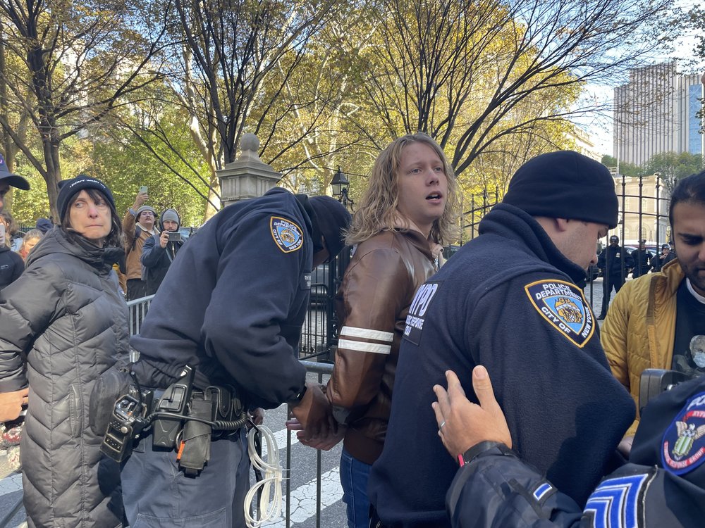 The NYPD dispatched approximately 40 police officers to control the climate rally protesting the proposed enforcement plan for Local Law 97.