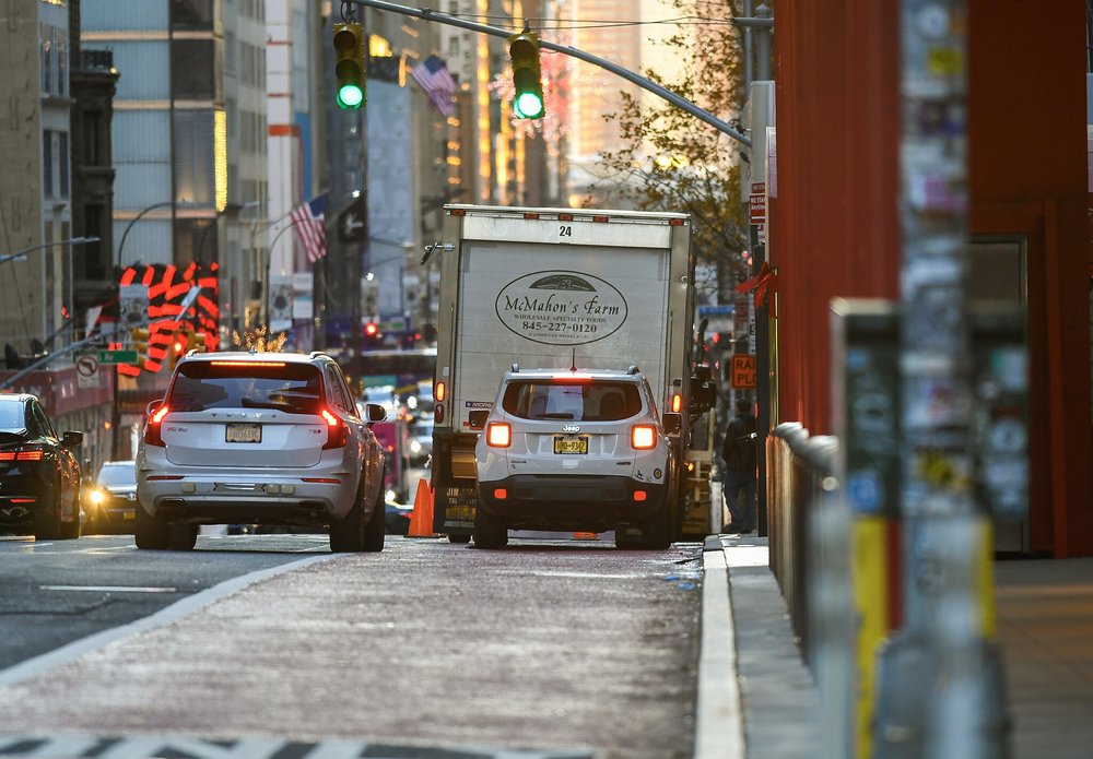 A photo of traffic in New York City