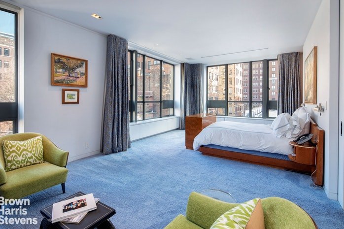 This is a photo of a bedroom in an NYC townhouse.