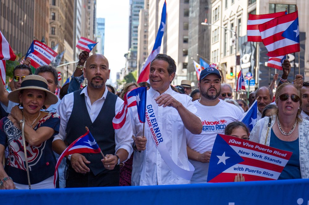 2342f97a8prparade-21-jpg.jpeg Bronx Borough President Ruben Diaz Jr., Governor Andrew Cuomo, and, at far right, Manhattan Borough President Gale Brewer<br>