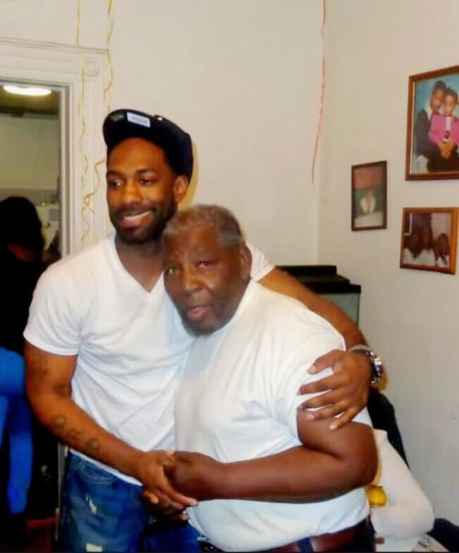Darryl Delyons and his grandfather Roosevelt Simmons, 91, in an undated photo