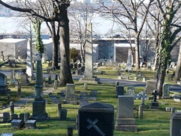 Looking down on the Astor Family Plot, at the old Trinity Church.