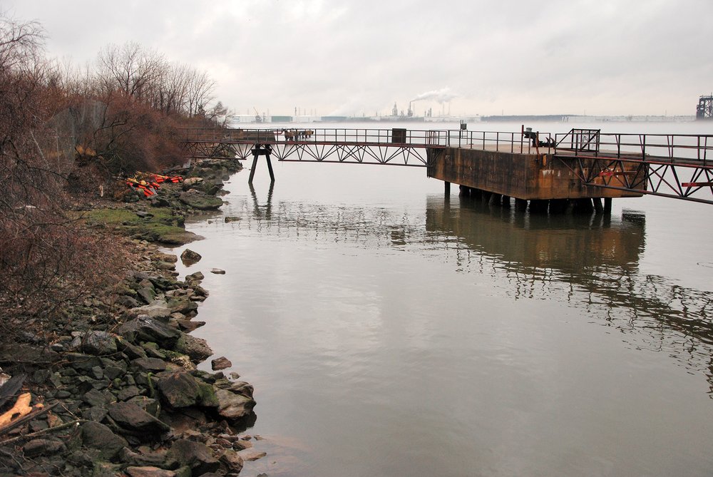 A pier system on the waterfront of the Rossville Municipal Site, as seen in 2012. The pier system is still in place, as part of the site’s 2,000 feet of shoreline access.