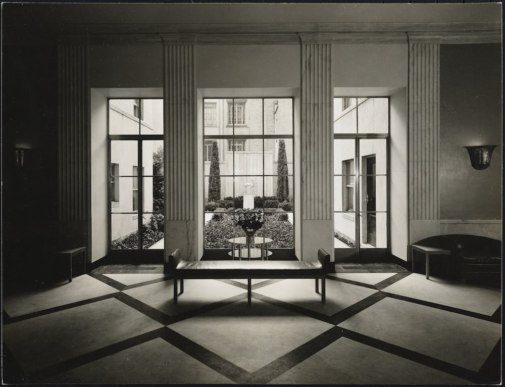 296c0a33frc40-jpg.jpeg Lobby looking toward interior courtyard of 19 East 72nd Street. (Photo by Wurts Bros. Museum of the City of New York, Wurts Bros. Collection, gift of Richard Wurts, X2010.7.2.7444)
