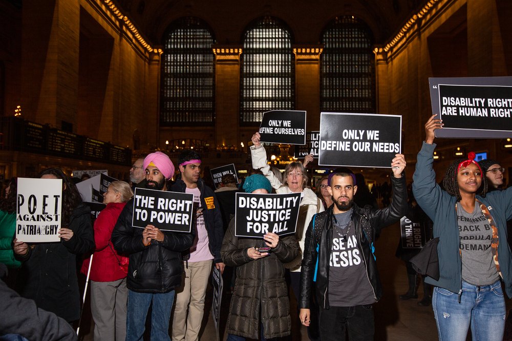 At the Non-March for Disabled Women in Grand Central Terminal (<a href="https://www.gretchenrobinette.com/">Gretchen Robinette</a> / Gothamist)