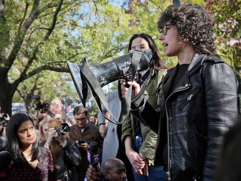 2abd5ef50shutterstock_9955161j-jpg.jpeg Meredith Whittaker, a research scientist at New York University who leads Google's Open Research Group, addresses hundreds of Google employees during a protest rally,. (Bebeto Matthews/AP/Shutterstock)