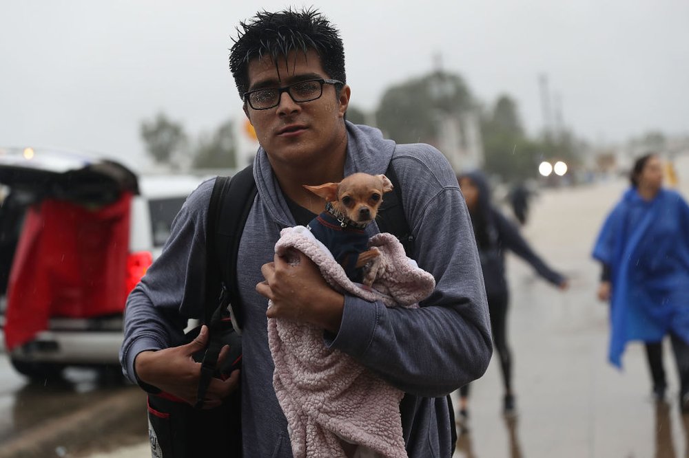 33c836d20gettyimages-840331574-jpg.jpeg Evacuees make their way to dry land after leaving their homes that were inundated with flooding from Hurricane Harvey on August 28, 2017 in Houston, Texas<br>(Getty Images)