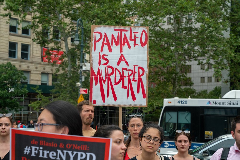 Protesters march on the fifth anniversary of Eric Garner's death<br>