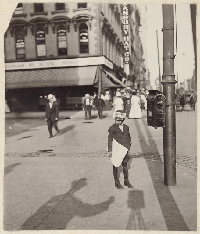 Self-Portrait with Newsboy, New York, 1908