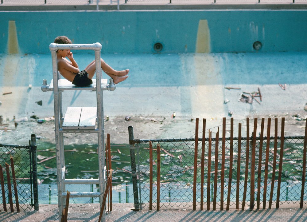 36505284646-abandoned-diving-areasmall-jpg.jpeg Paul Hosefros, Boy at Abandoned Diving Area, Red Hook Pool, Brooklyn, 1978, NYC Parks Photo Archive