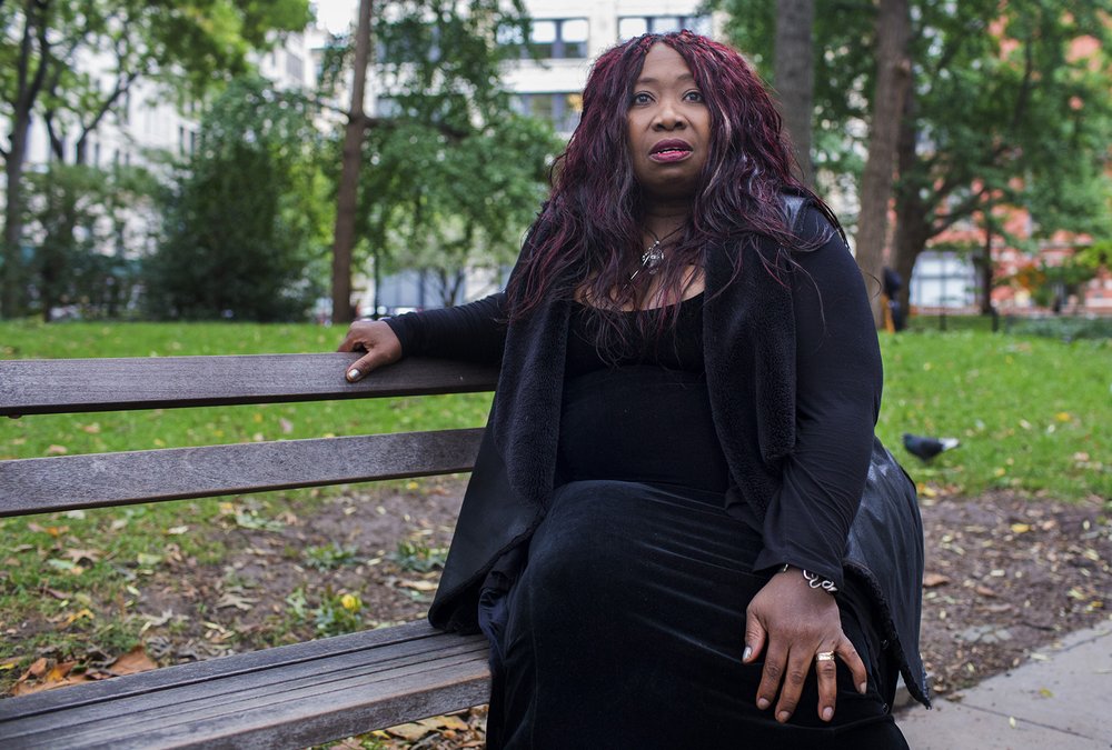 Starr Ravenhawk a witch and co-owner of Charmed by Starr’s eShoppe, poses for a portrait during the Pagan Pride Festival in Washington Square Park on Saturday, October 1, 2016. Ravenhawk says, “Within our own groups or covens we have all created a community then we come together (for festivals like the Pagan Pride Festival) and we realize we have different traditions but we are not so different and we are going to support one another because we are the ones (working) outside the norms.”<br>