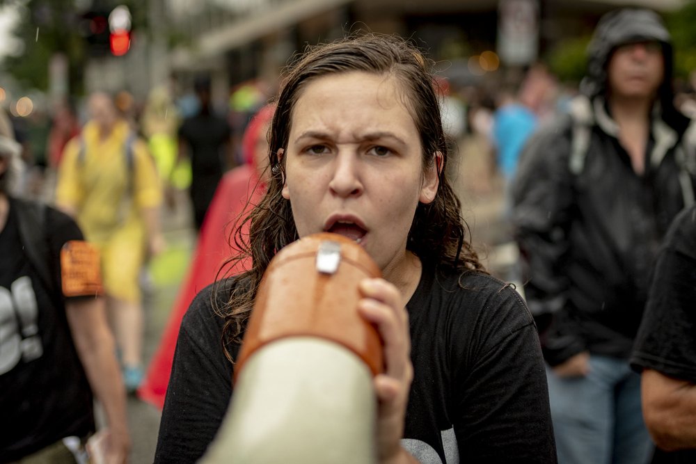 Counterprotesters outnumbered the white nationalists<br>