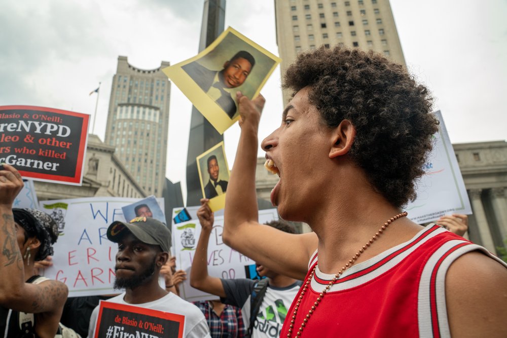 Protesters march on the fifth anniversary of Eric Garner's death<br>