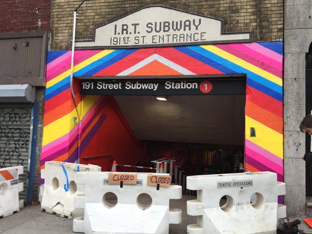 The station entrance at 191st Street and Broadway<br/>