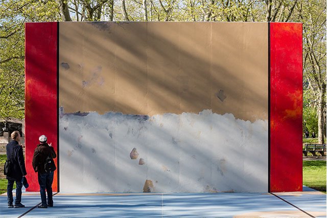 5-Ancart-8147.jpg Harold Ancart, Subliminal Standard at Cadman Plaza Park presented by Public Art Fund, 2019, Photo: Nicholas Knight, Courtesy Public Art Fund, NY