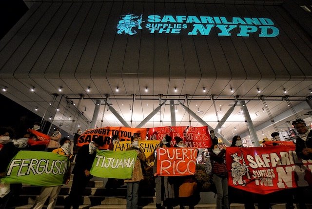 Activists protest Warren Kanders, who is on the Whitney Museum's board, and who owns the weapons manufacturer Safariland.