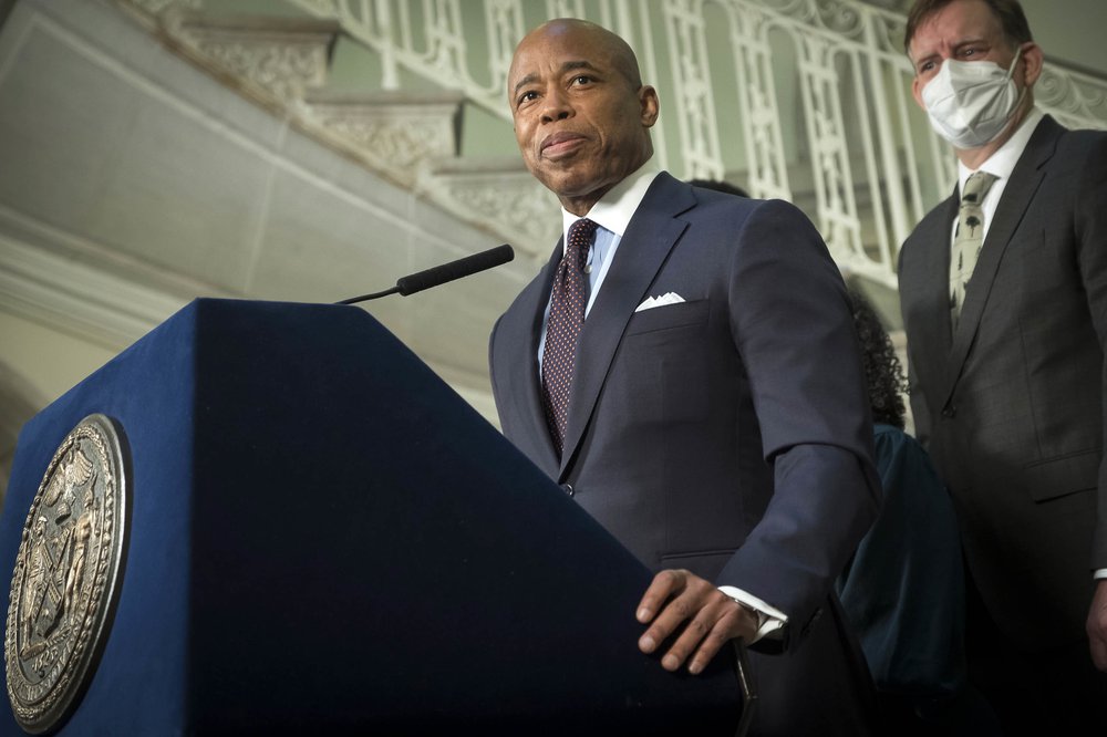 Mayor Eric Adams at a news conference on January 31st.