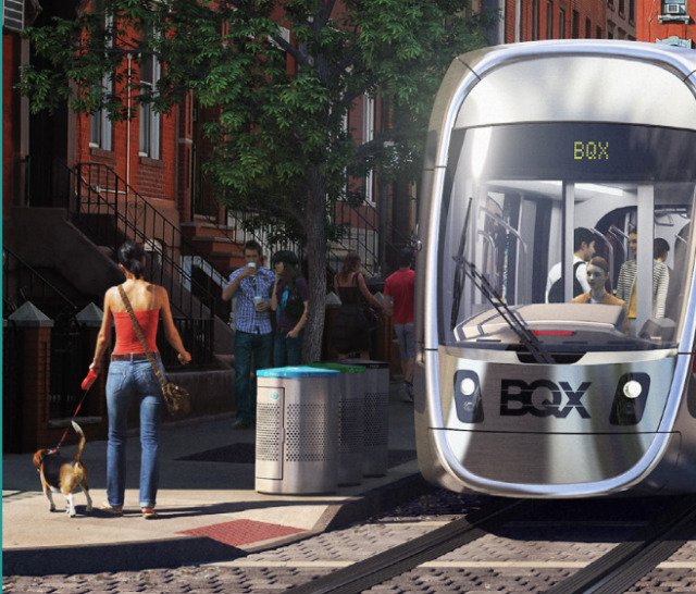A rendering of the BQX in Williamsburg