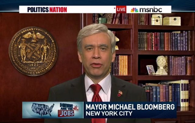 52012snlbloom.jpg Mayor Bloomberg shows up on Rev. Al Sharpton's MSNBC show.