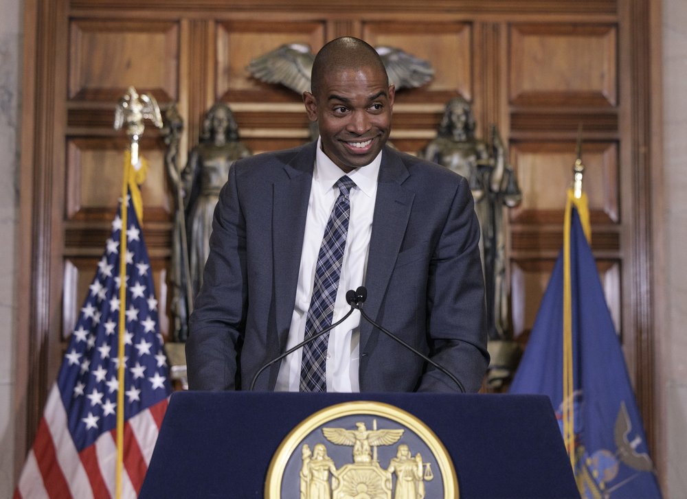 Lieutenant Governor Antonio Delgado at a podium
