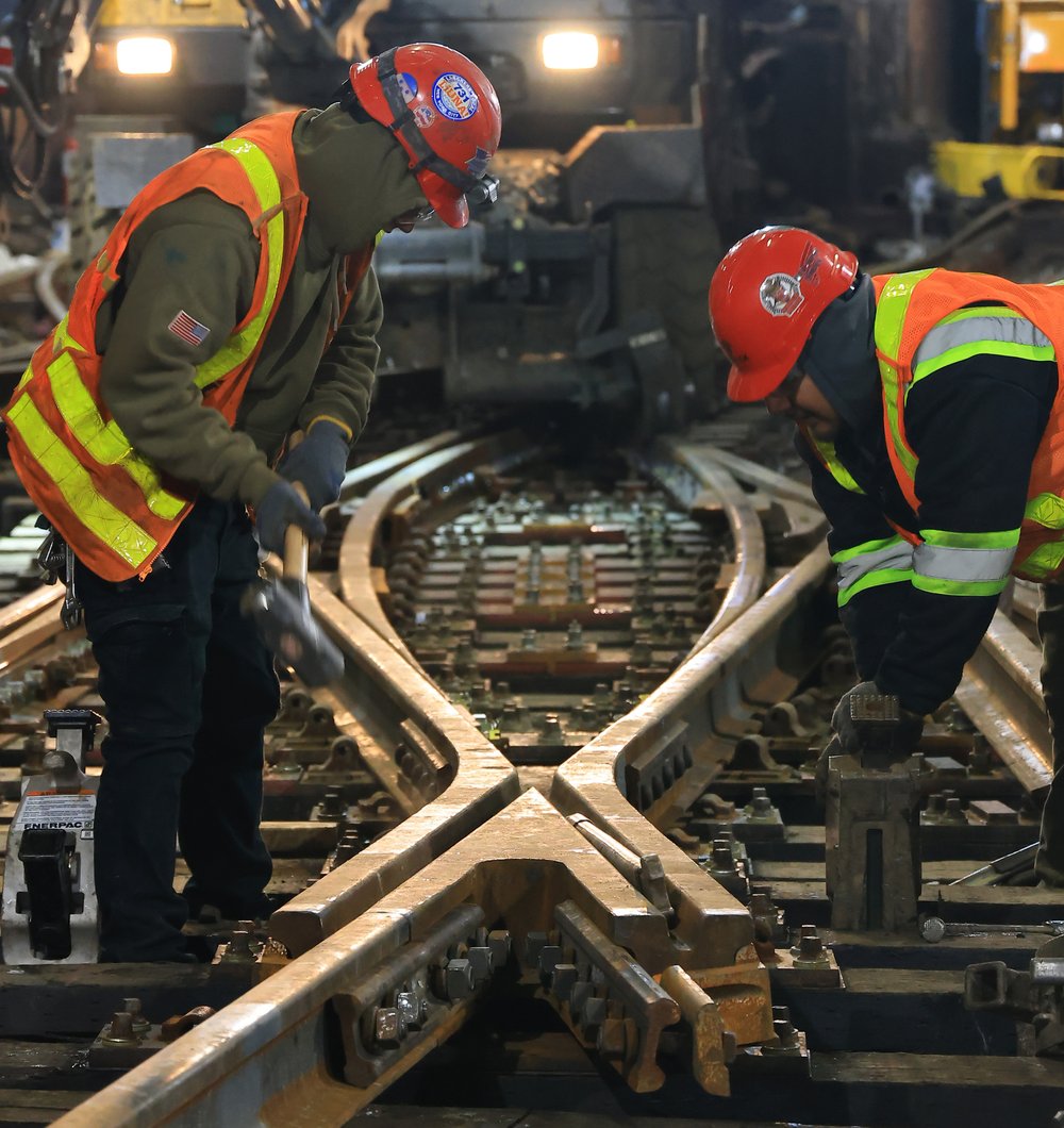 During the first week of the closure, crews removed the aging Hoboken Interlocking switch and began installing a modernized switch system, according to the Port Authority.