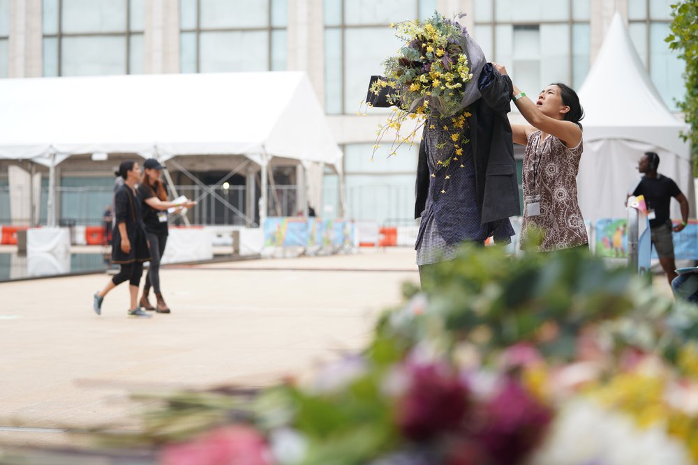 Dancers performing across Lincoln Center's campus