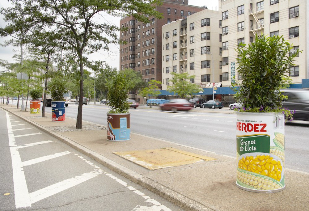 562bc84d026alejandro-diaz-a-can-for-all-seasons-2005-2-jpg.jpeg Alejandro Diaz, A Can for All Seasons, 2005, Grand Concourse, Bronx, Courtesy of the Public Art Fund, photo by Tom Powell Imaging. Inspired by the practice in rural households of growing plants in empty grocery-store cans, Diaz created four sculptural reproductions of brand-name canned goods, each representing a different type of food that is indigenous to Mexico: corn, chilies, chocolate, and tomatoes.<br/>
