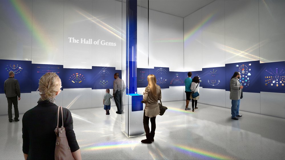 5b1e94e912-gem-gallery-rendering-jpg.jpeg This conceptual rendering shows the gem gallery in the new Allison and Roberto Mignone Halls of Gems and Minerals. (Courtesy of Ralph Appelbaum Associates)<br/>