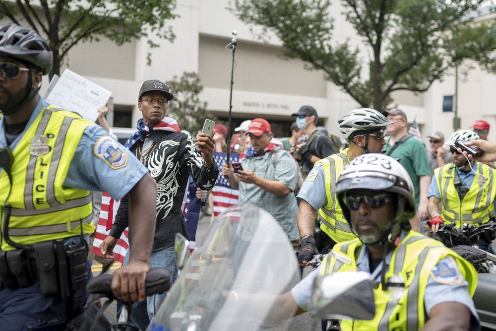 There was a large police presence<br>