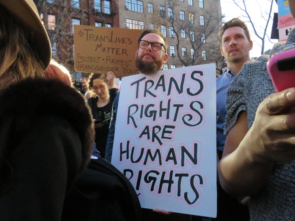 5fd20fb00img_0197-jpg.jpeg At the rally for transgender rights outside Stonewall, February 23, 2017 (David Brand / Gothamist)